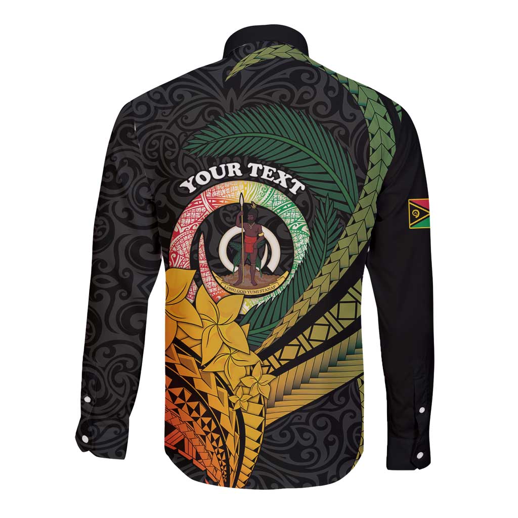 Personalised Vanuatu Independence Day Long Sleeve Button Shirt July 30 Pig Tusk Long God Yumi Stanap LT14 - Polynesian Pride