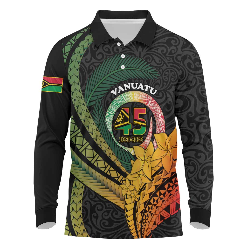 Personalised Vanuatu Independence Day Long Sleeve Polo Shirt July 30 Pig Tusk Long God Yumi Stanap