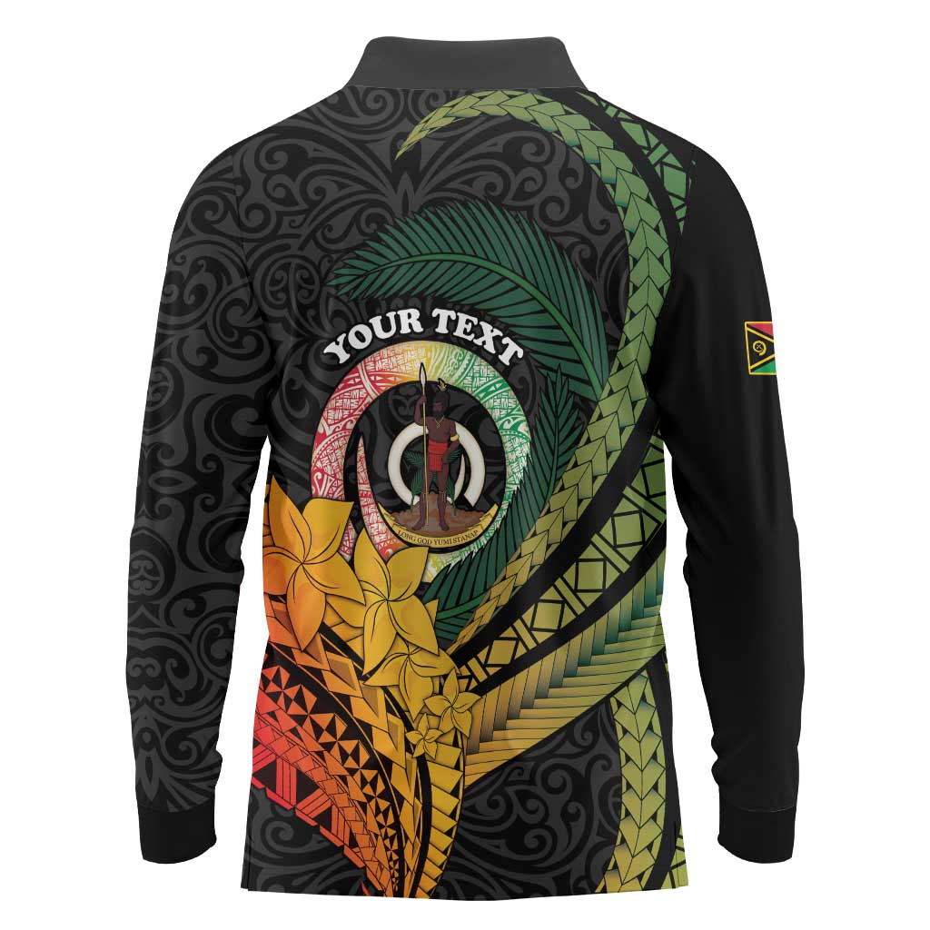 Personalised Vanuatu Independence Day Long Sleeve Polo Shirt July 30 Pig Tusk Long God Yumi Stanap