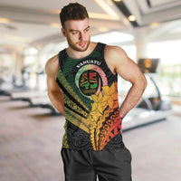 Personalised Vanuatu Independence Day Men Tank Top July 30 Pig Tusk Long God Yumi Stanap LT14 Black - Polynesian Pride