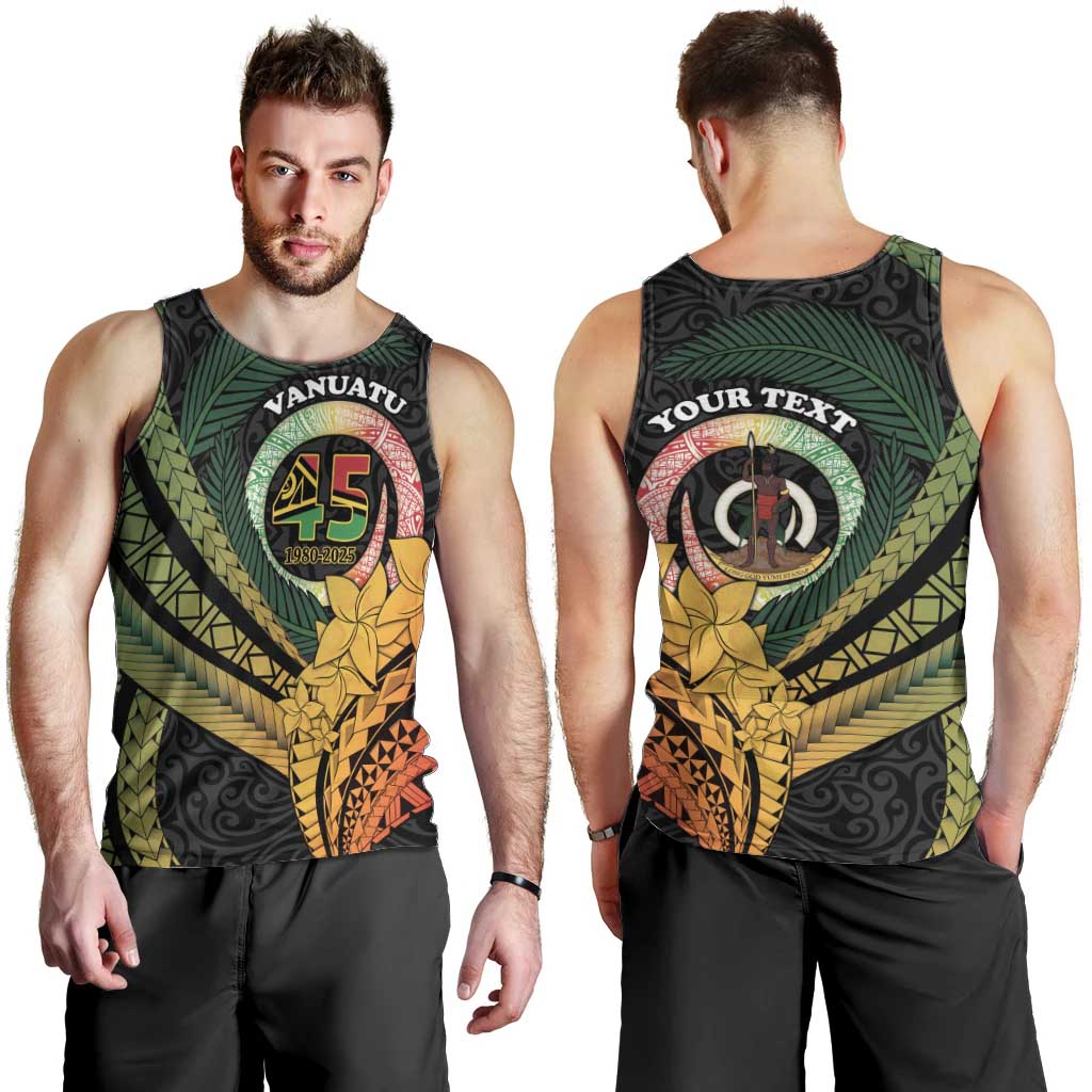 Personalised Vanuatu Independence Day Men Tank Top July 30 Pig Tusk Long God Yumi Stanap LT14 - Polynesian Pride
