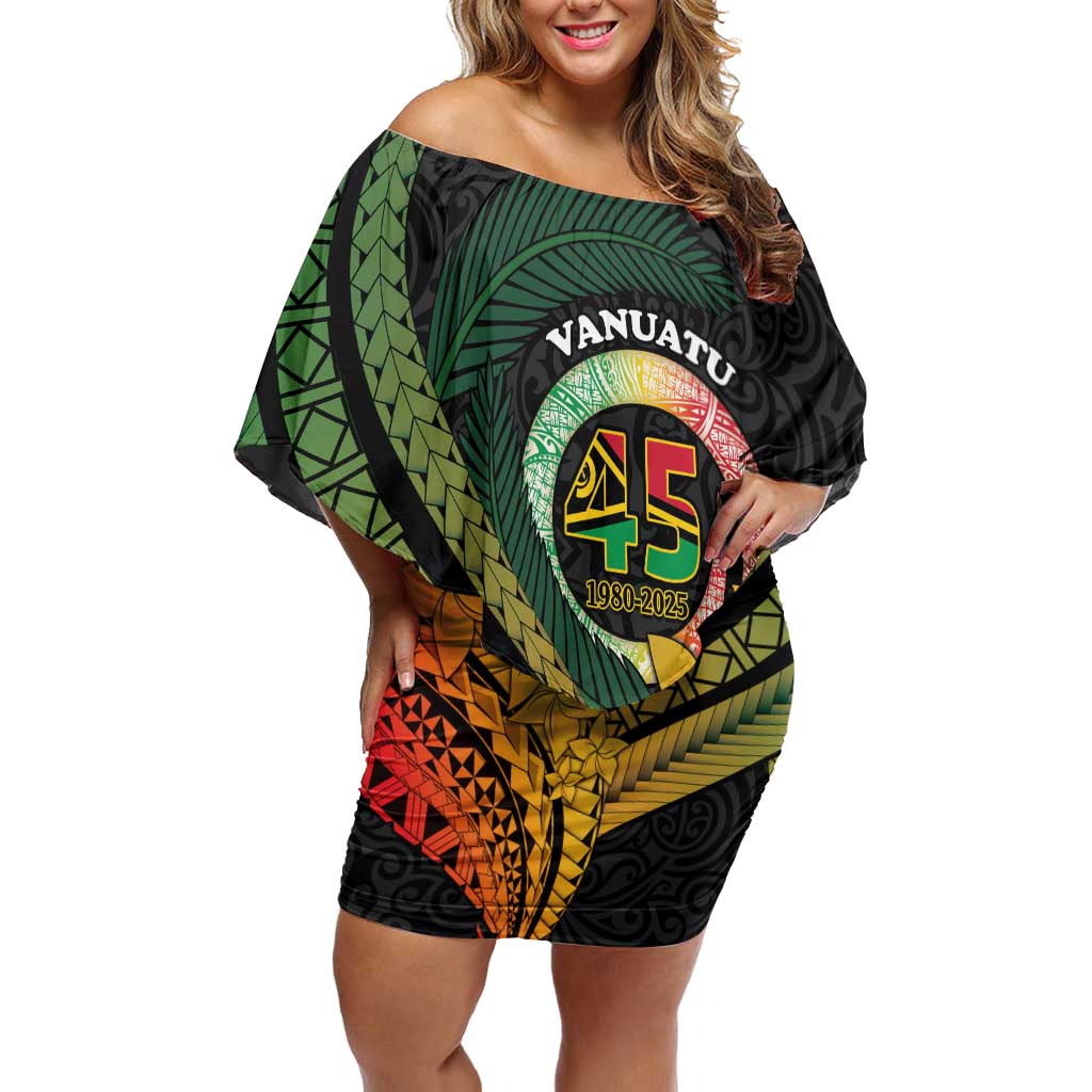 Personalised Vanuatu Independence Day Off Shoulder Short Dress July 30 Pig Tusk Long God Yumi Stanap