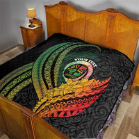 Personalised Vanuatu Independence Day Quilt July 30 Pig Tusk Long God Yumi Stanap