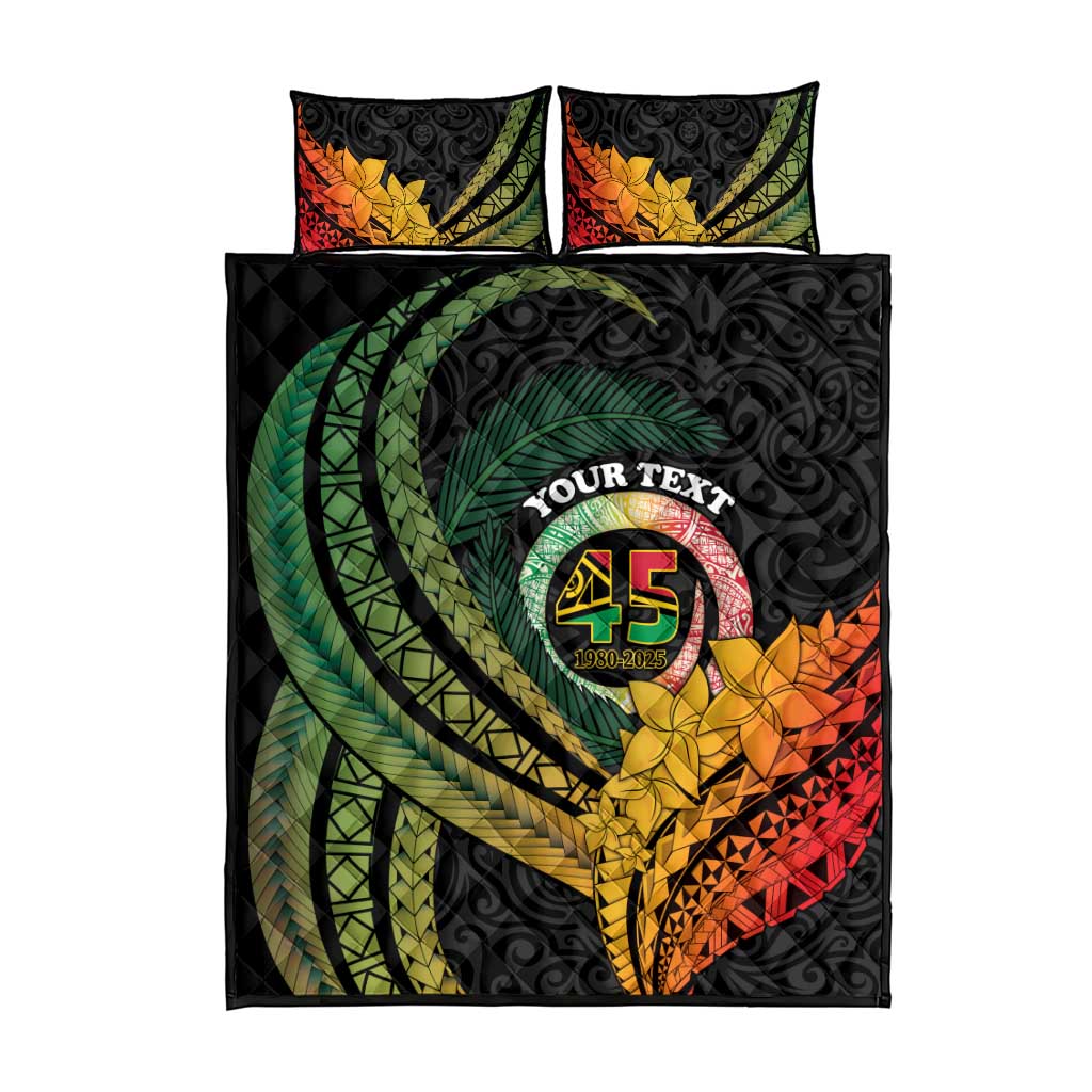 Personalised Vanuatu Independence Day Quilt Bed Set July 30 Pig Tusk Long God Yumi Stanap LT14 - Polynesian Pride
