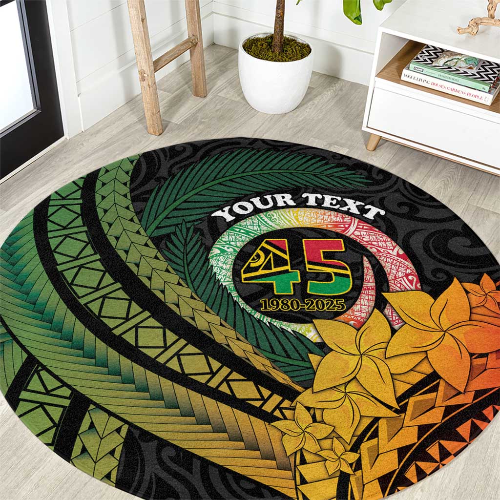 Personalised Vanuatu Independence Day Round Carpet July 30 Pig Tusk Long God Yumi Stanap
