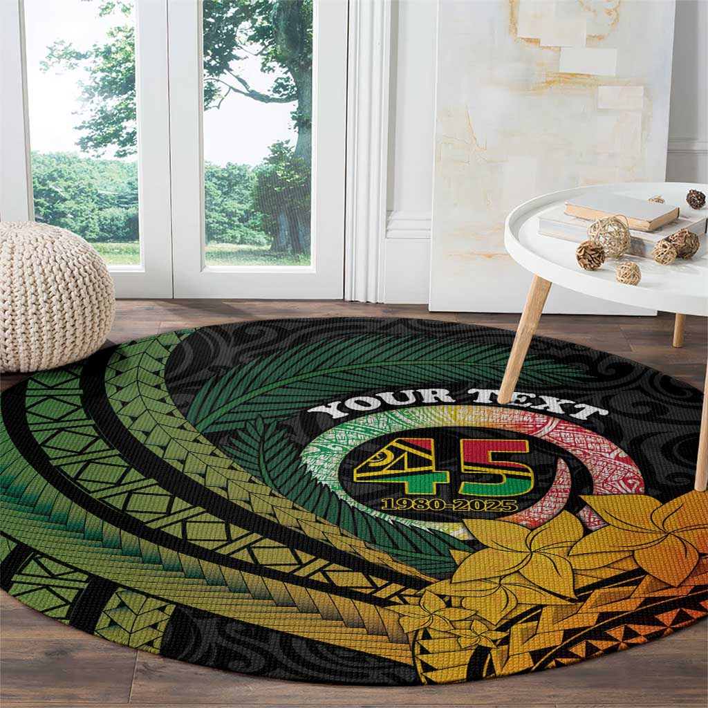 Personalised Vanuatu Independence Day Round Carpet July 30 Pig Tusk Long God Yumi Stanap