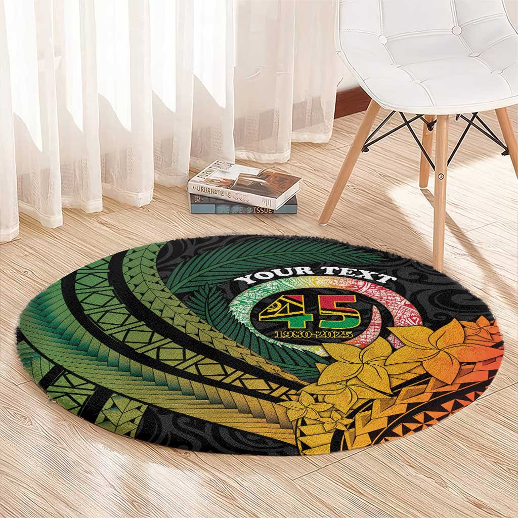 Personalised Vanuatu Independence Day Round Carpet July 30 Pig Tusk Long God Yumi Stanap