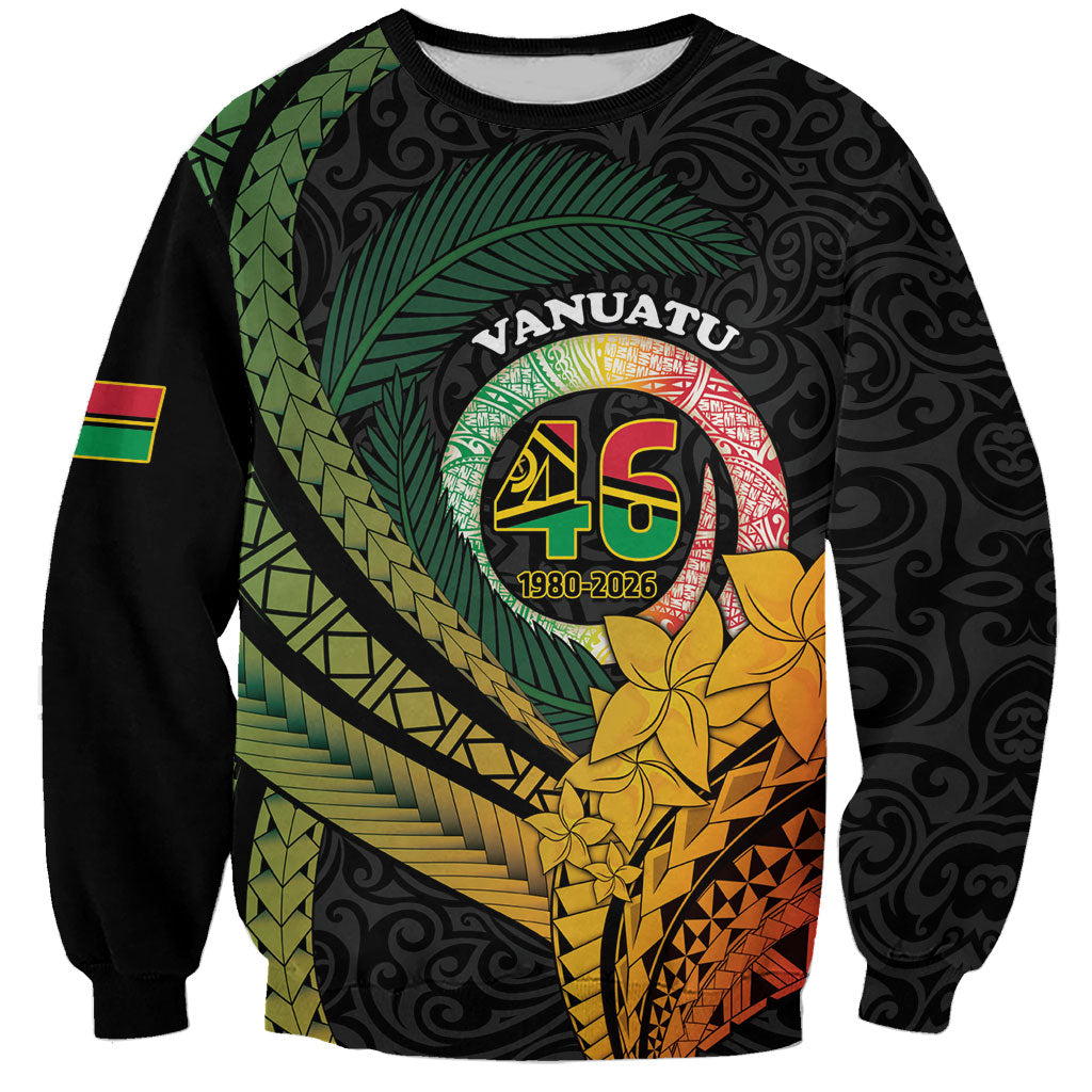 Personalised Vanuatu Independence Day Sweatshirt July 30 Pig Tusk Long God Yumi Stanap LT14 Unisex Black - Polynesian Pride