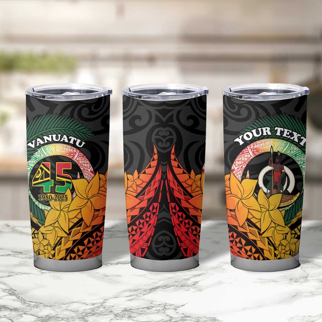 Personalised Vanuatu Independence Day Tumbler Cup July 30 Pig Tusk Long God Yumi Stanap