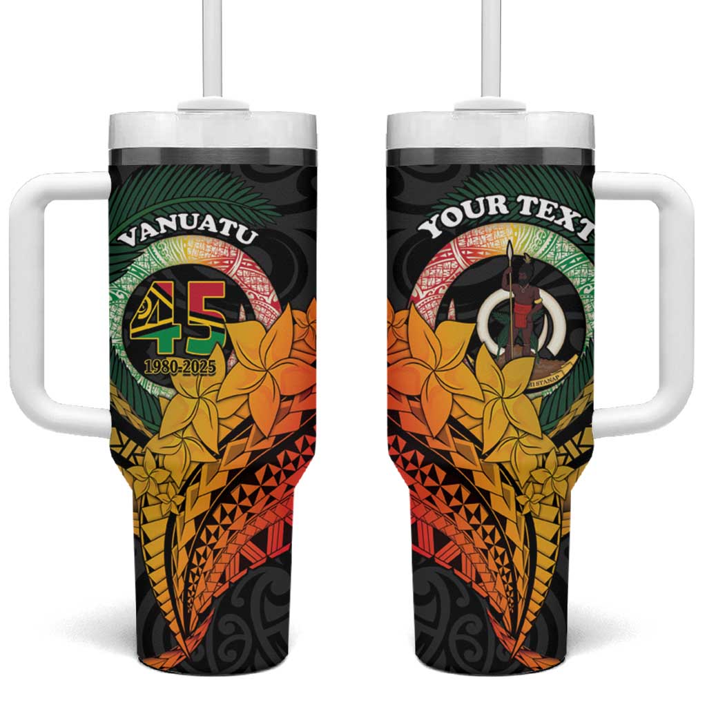 Personalised Vanuatu Independence Day Tumbler With Handle July 30 Pig Tusk Long God Yumi Stanap