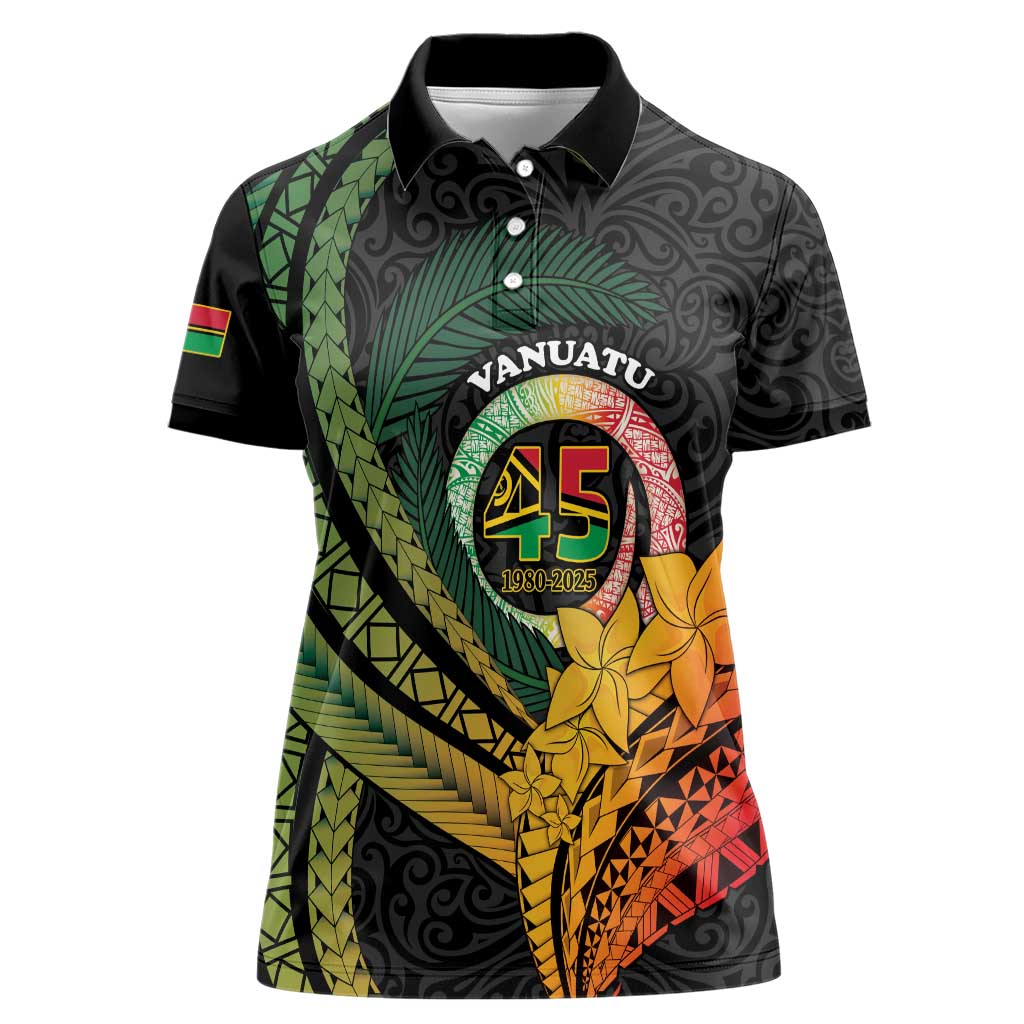Personalised Vanuatu Independence Day Women Polo Shirt July 30 Pig Tusk Long God Yumi Stanap