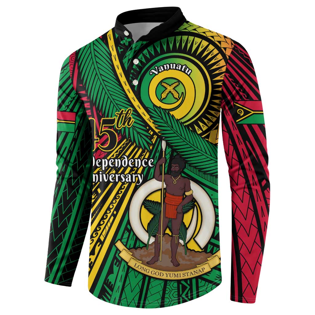 Halo Vanuatu Button Sweatshirt Happy 45th Independence Anniversary LT14 - Polynesian Pride
