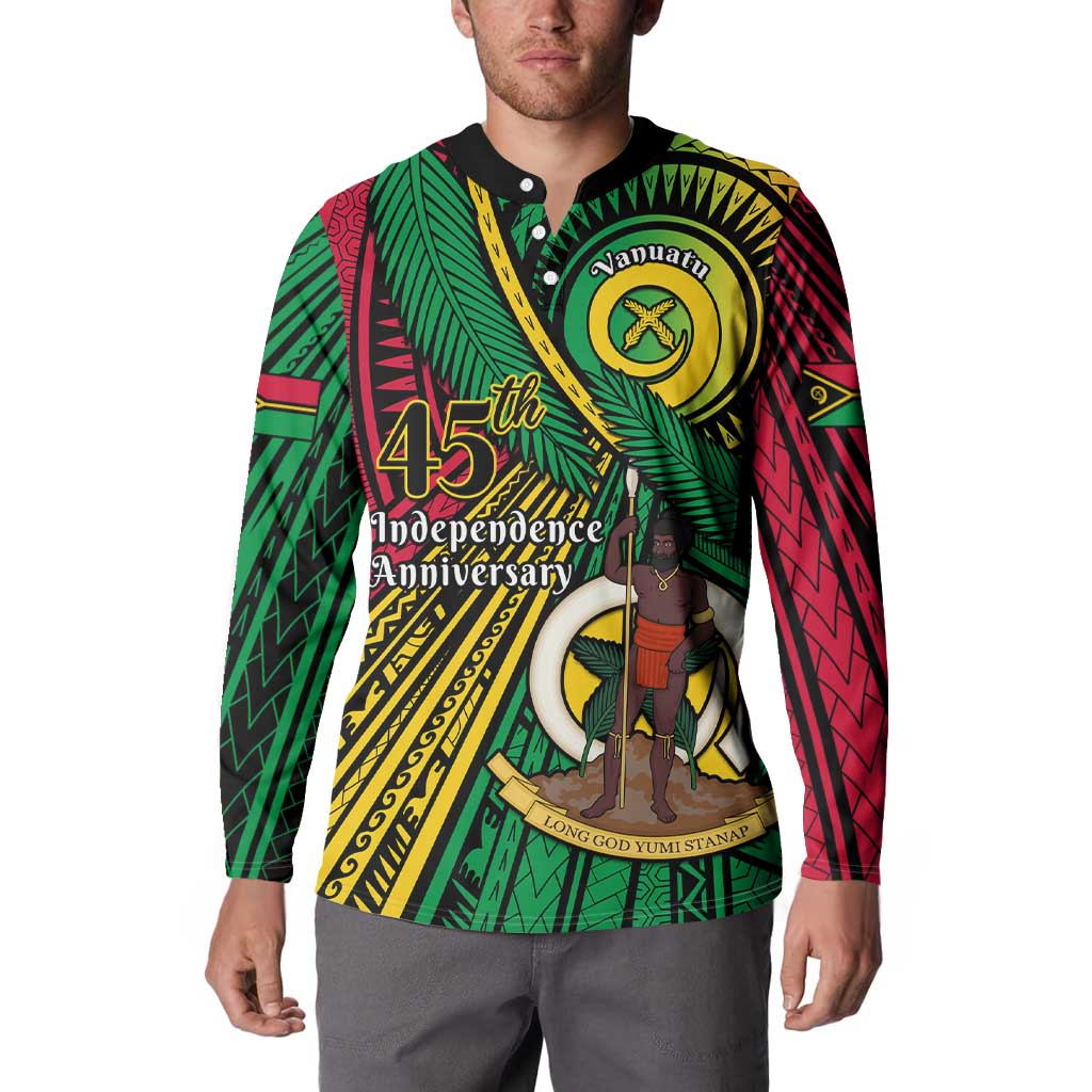 Halo Vanuatu Button Sweatshirt Happy 45th Independence Anniversary LT14 - Polynesian Pride