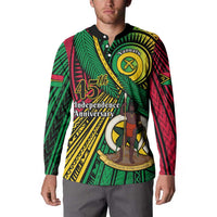 Halo Vanuatu Button Sweatshirt Happy 45th Independence Anniversary LT14 - Polynesian Pride