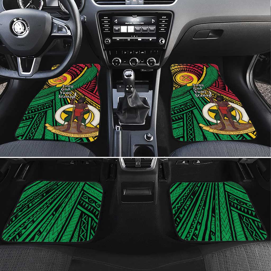 Halo Vanuatu Car Mats Happy 45th Independence Anniversary LT14 Set 4pcs Black - Polynesian Pride