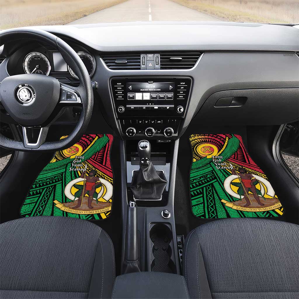 Halo Vanuatu Car Mats Happy 45th Independence Anniversary LT14 Set 2pcs - Front Black - Polynesian Pride