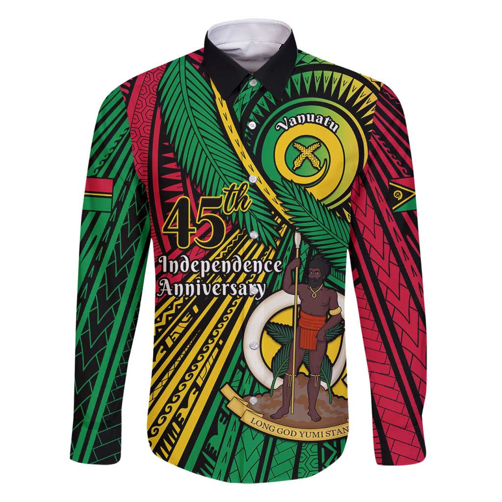 Halo Vanuatu Family Matching Long Sleeve Bodycon Dress and Hawaiian Shirt Happy 45th Independence Anniversary