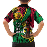 Halo Vanuatu Family Matching Puletasi and Hawaiian Shirt Happy 45th Independence Anniversary