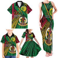 Halo Vanuatu Family Matching Tank Maxi Dress and Hawaiian Shirt Happy 45th Independence Anniversary