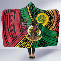 Halo Vanuatu Hooded Blanket Happy 45th Independence Anniversary LT14 One Size Black - Polynesian Pride