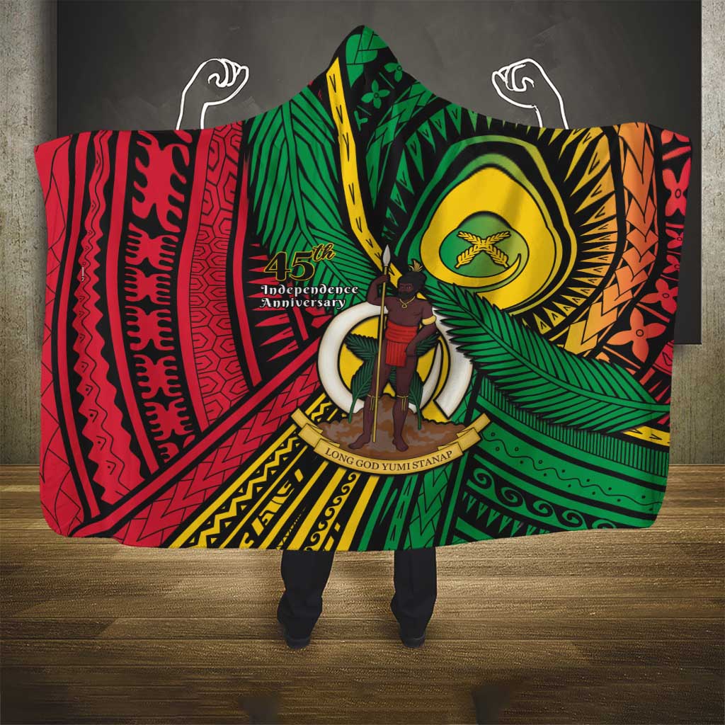 Halo Vanuatu Hooded Blanket Happy 45th Independence Anniversary LT14 - Polynesian Pride