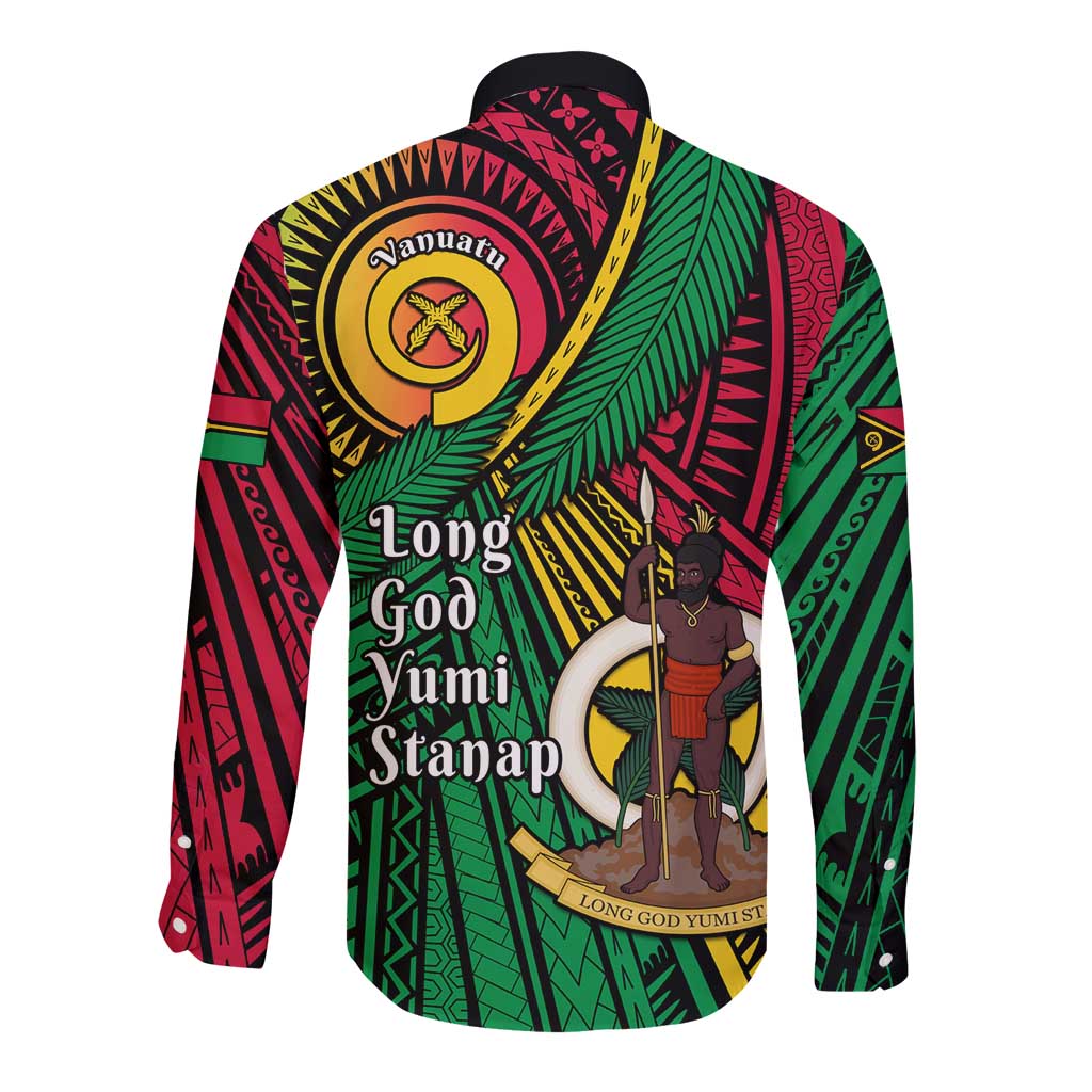 Halo Vanuatu Long Sleeve Button Shirt Happy 45th Independence Anniversary LT14 - Polynesian Pride
