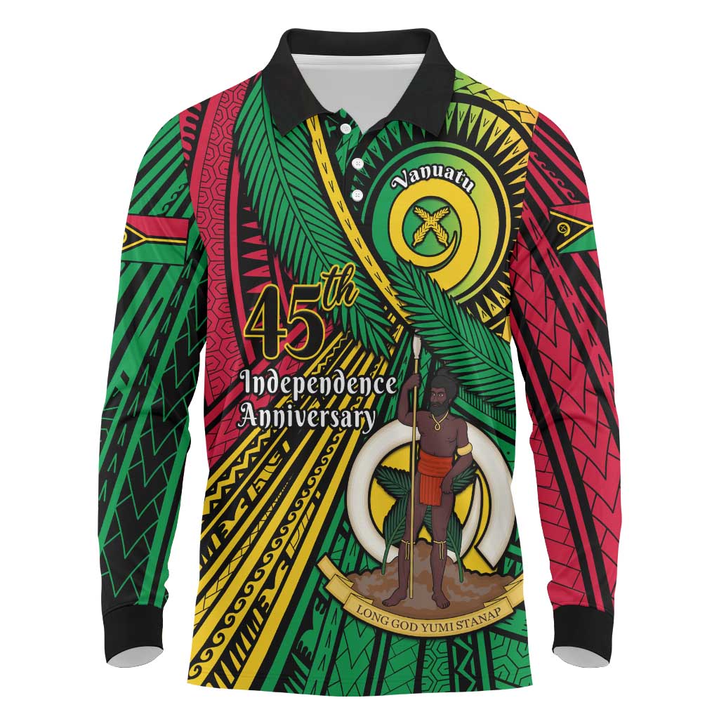 Halo Vanuatu Long Sleeve Polo Shirt Happy 45th Independence Anniversary