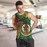 Halo Vanuatu Men Tank Top Happy 45th Independence Anniversary LT14 Black - Polynesian Pride