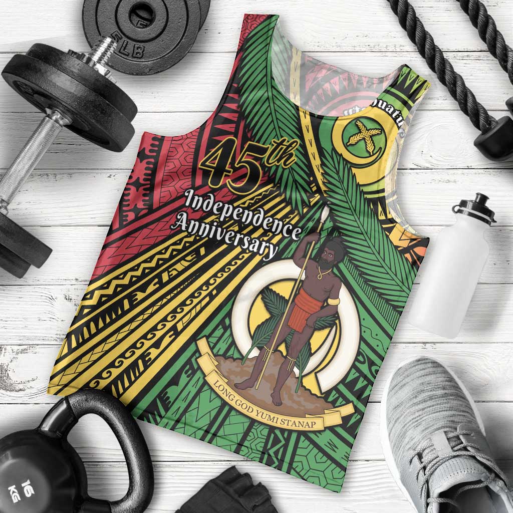 Halo Vanuatu Men Tank Top Happy 45th Independence Anniversary LT14 - Polynesian Pride