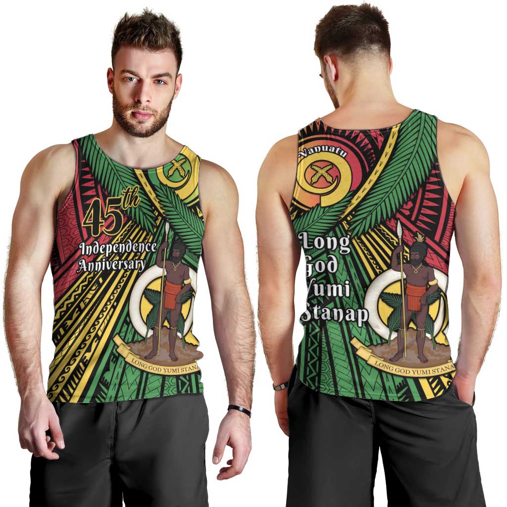 Halo Vanuatu Men Tank Top Happy 45th Independence Anniversary LT14 - Polynesian Pride