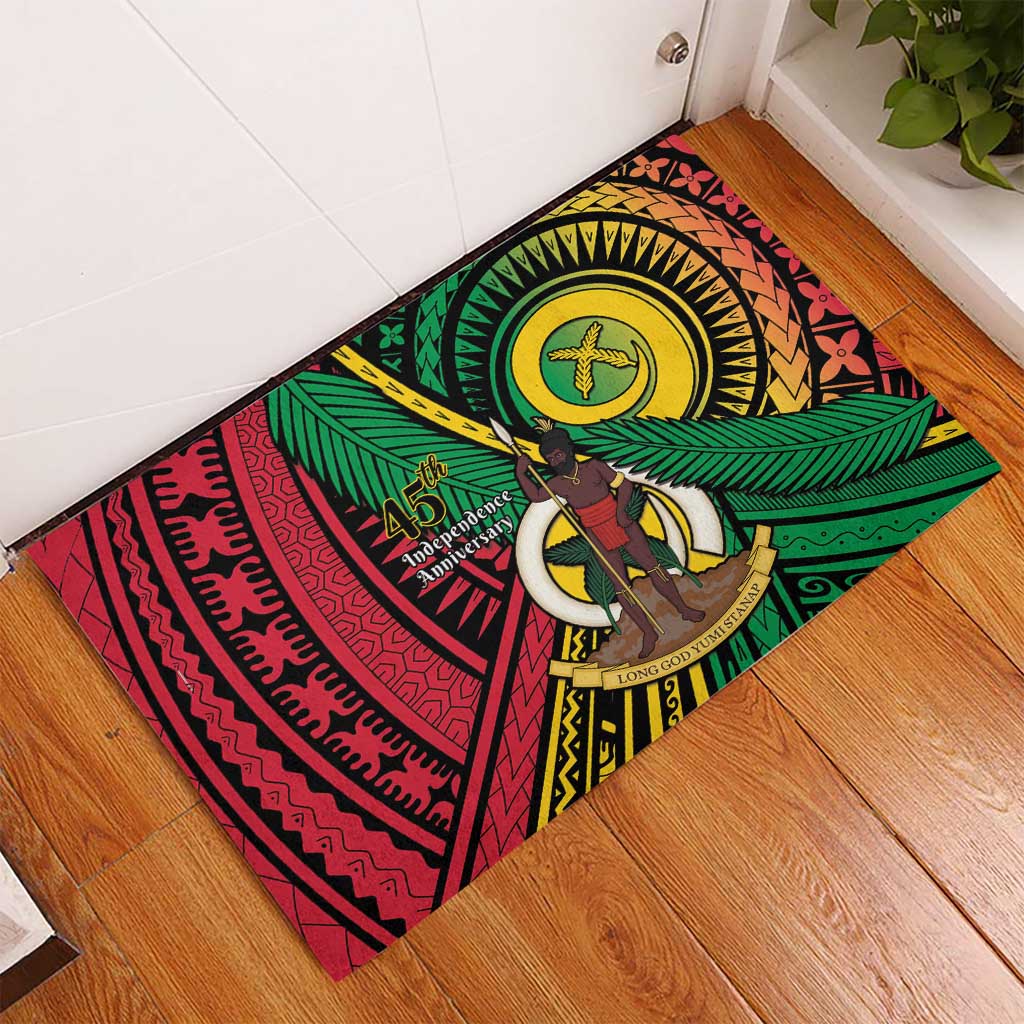 Halo Vanuatu Rubber Doormat Happy 45th Independence Anniversary LT14 - Polynesian Pride