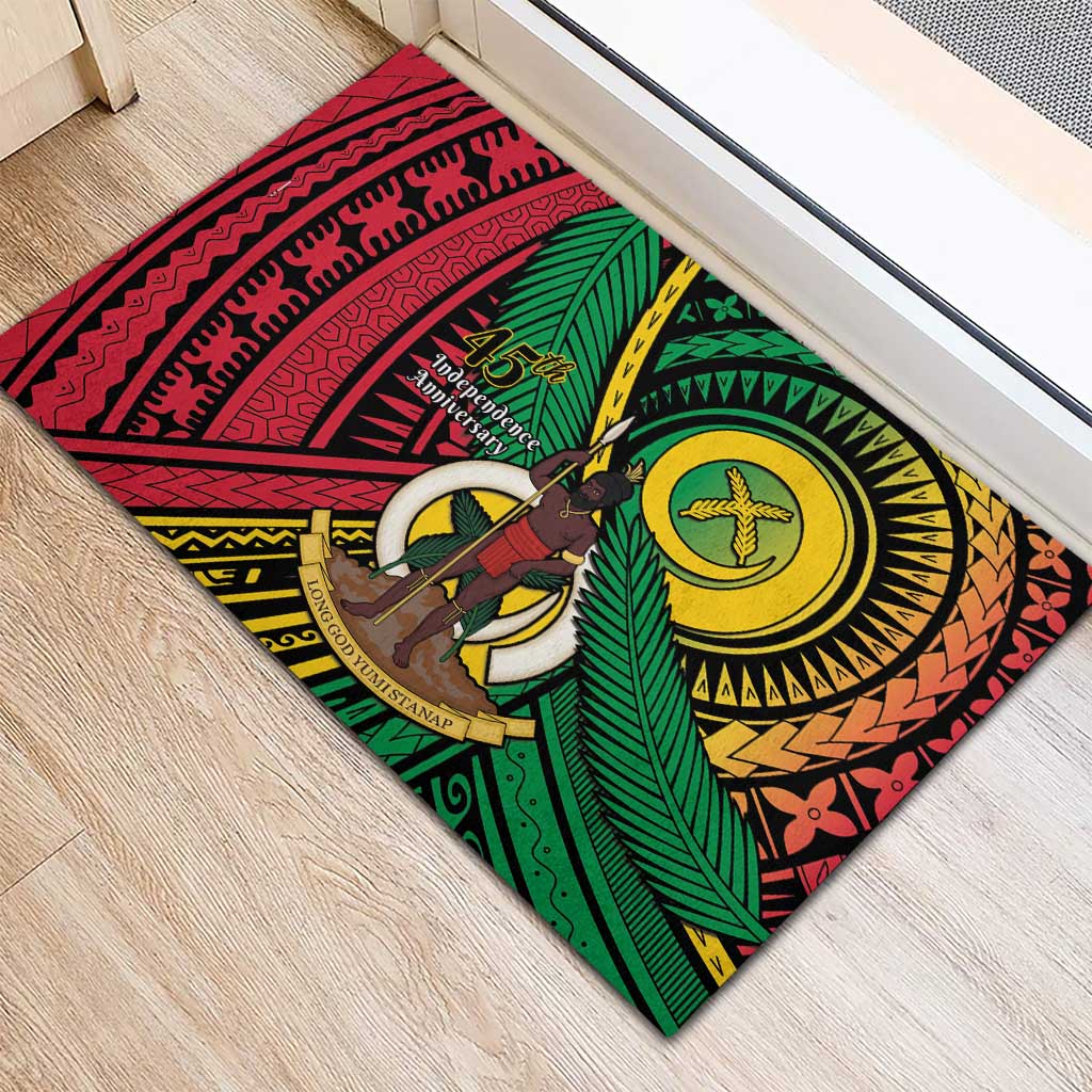 Halo Vanuatu Rubber Doormat Happy 45th Independence Anniversary LT14 - Polynesian Pride