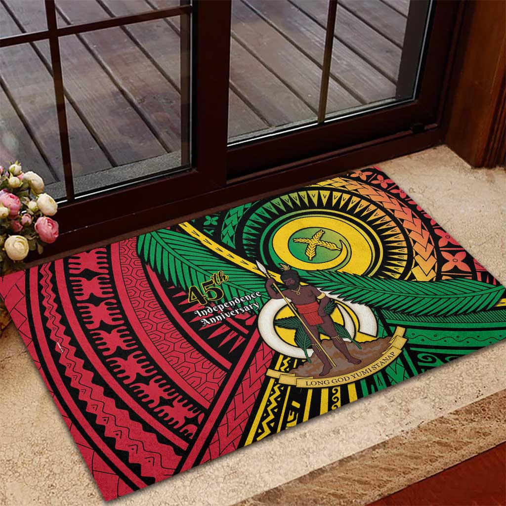 Halo Vanuatu Rubber Doormat Happy 45th Independence Anniversary LT14 - Polynesian Pride