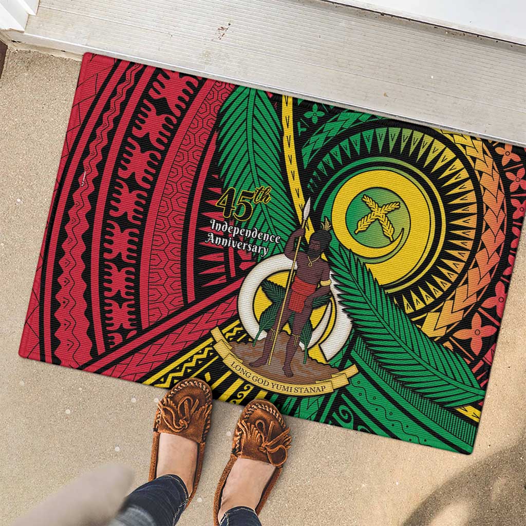 Halo Vanuatu Rubber Doormat Happy 45th Independence Anniversary LT14 - Polynesian Pride