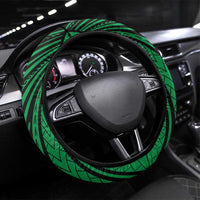 Halo Vanuatu Steering Wheel Cover Happy 45th Independence Anniversary LT14 Universal Fit Black - Polynesian Pride