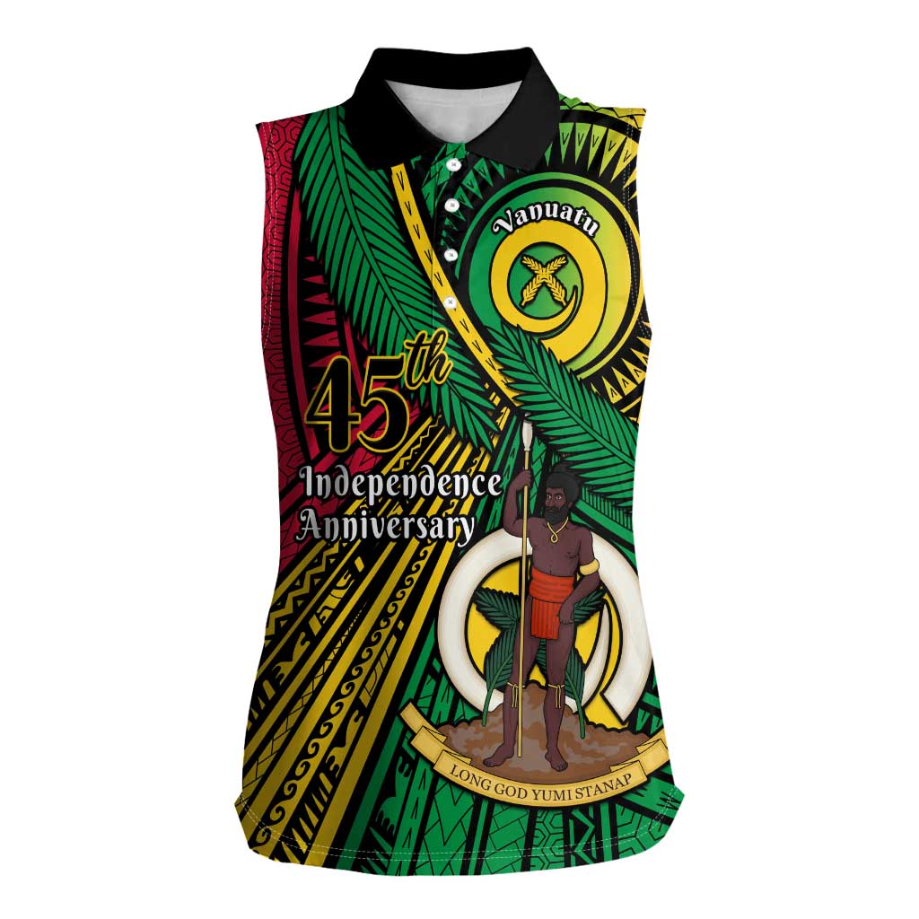 Halo Vanuatu Women Sleeveless Polo Shirt Happy 45th Independence Anniversary