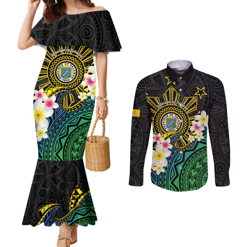 Lalawigan ng Palawan Couples Matching Mermaid Dress and Long Sleeve Button Shirt Philippines Province Land of Promise