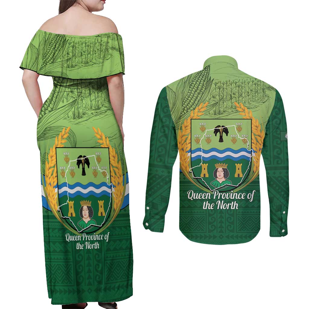 Isabela Philippines Couples Matching Off Shoulder Maxi Dress and Long Sleeve Button Shirt Queen Province Of The North