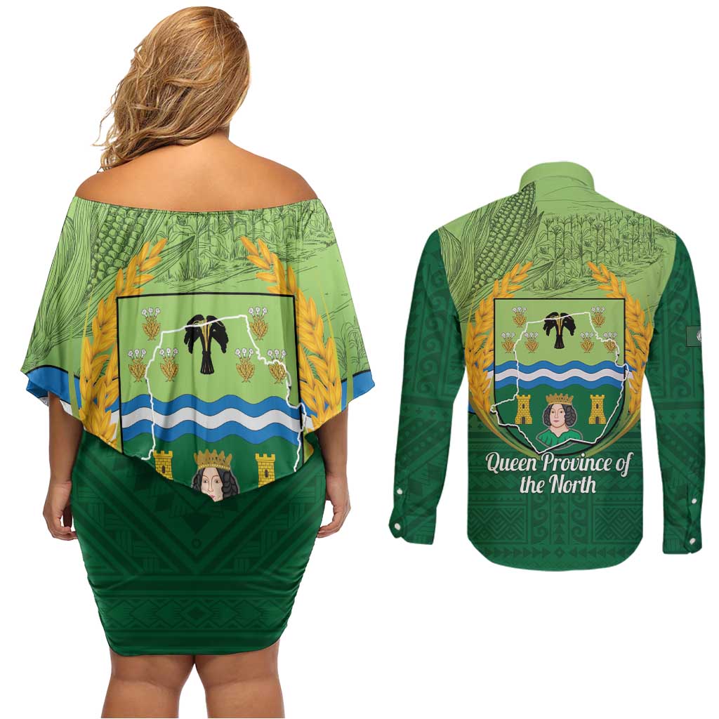 Isabela Philippines Couples Matching Off Shoulder Short Dress and Long Sleeve Button Shirt Queen Province Of The North