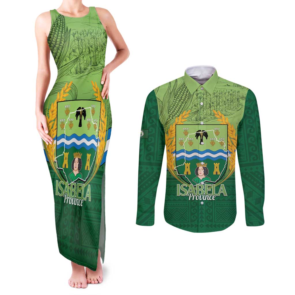 Isabela Philippines Couples Matching Tank Maxi Dress and Long Sleeve Button Shirt Queen Province Of The North