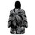 Personalised Polynesian Wearable Blanket Hoodie Tribal Honu Turtle with Hibiscus White Version LT14 - Polynesian Pride