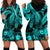 Personalised Polynesian Hoodie Dress Tribal Honu Turtle with Hibiscus Turquoise Version LT14 - Polynesian Pride