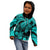 Personalised Polynesian Kid Hoodie Tribal Honu Turtle with Hibiscus Turquoise Version LT14 - Polynesian Pride