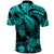 Custom Polynesian Polo Shirt Tribal Honu Turtle with Hibiscus Turquoise Version LT14 - Polynesian Pride