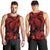 Personalised Polynesian Men Tank Top Tribal Honu Turtle with Hibiscus Red Version LT14 - Polynesian Pride