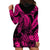 Personalised Polynesian Hoodie Dress Tribal Honu Turtle with Hibiscus Pink Version LT14 - Polynesian Pride