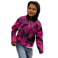Personalised Polynesian Kid Hoodie Tribal Honu Turtle with Hibiscus Pink Version LT14 - Polynesian Pride