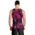 Personalised Polynesian Men Tank Top Tribal Honu Turtle with Hibiscus Pink Version LT14 - Polynesian Pride