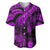 Personalised Polynesian Baseball Jersey Tribal Honu Turtle with Hibiscus Purple Version LT14 Purple - Polynesian Pride