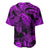 Personalised Polynesian Baseball Jersey Tribal Honu Turtle with Hibiscus Purple Version LT14 - Polynesian Pride